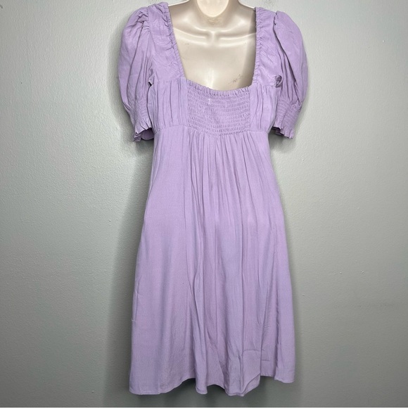 NEW Urban Outfitters Women Dress‎ XS Purple Milkmaid Babydoll Persephone Mini - Picture 3 of 10